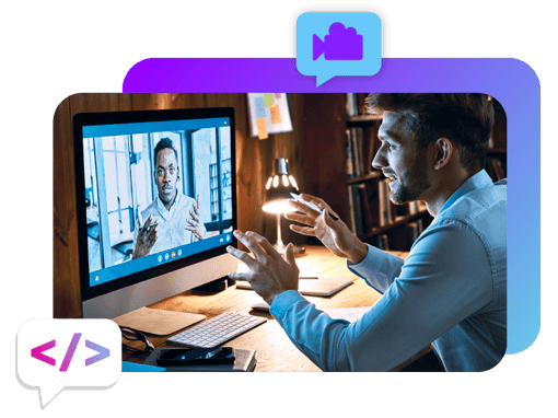Video Meetings Two individuals using Meetings API