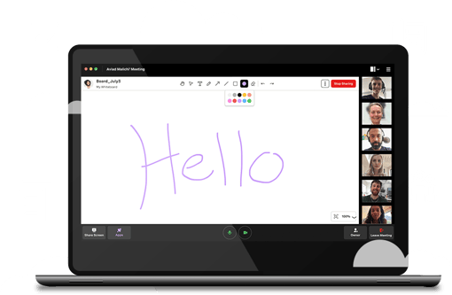 Vonage meetings whiteboard Image of a collaborative whiteboard in a vonage meeting