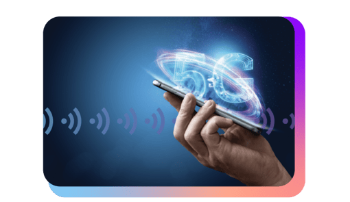 5G Service Connection Mobile device showcasing 5G connection